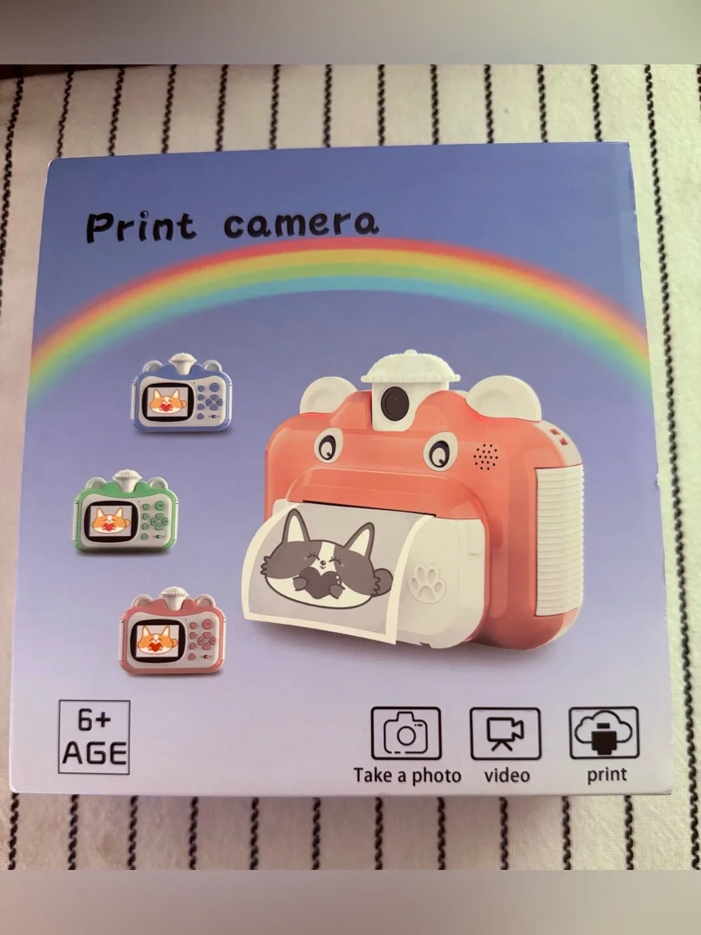 Kids Print Camera - Pink and White